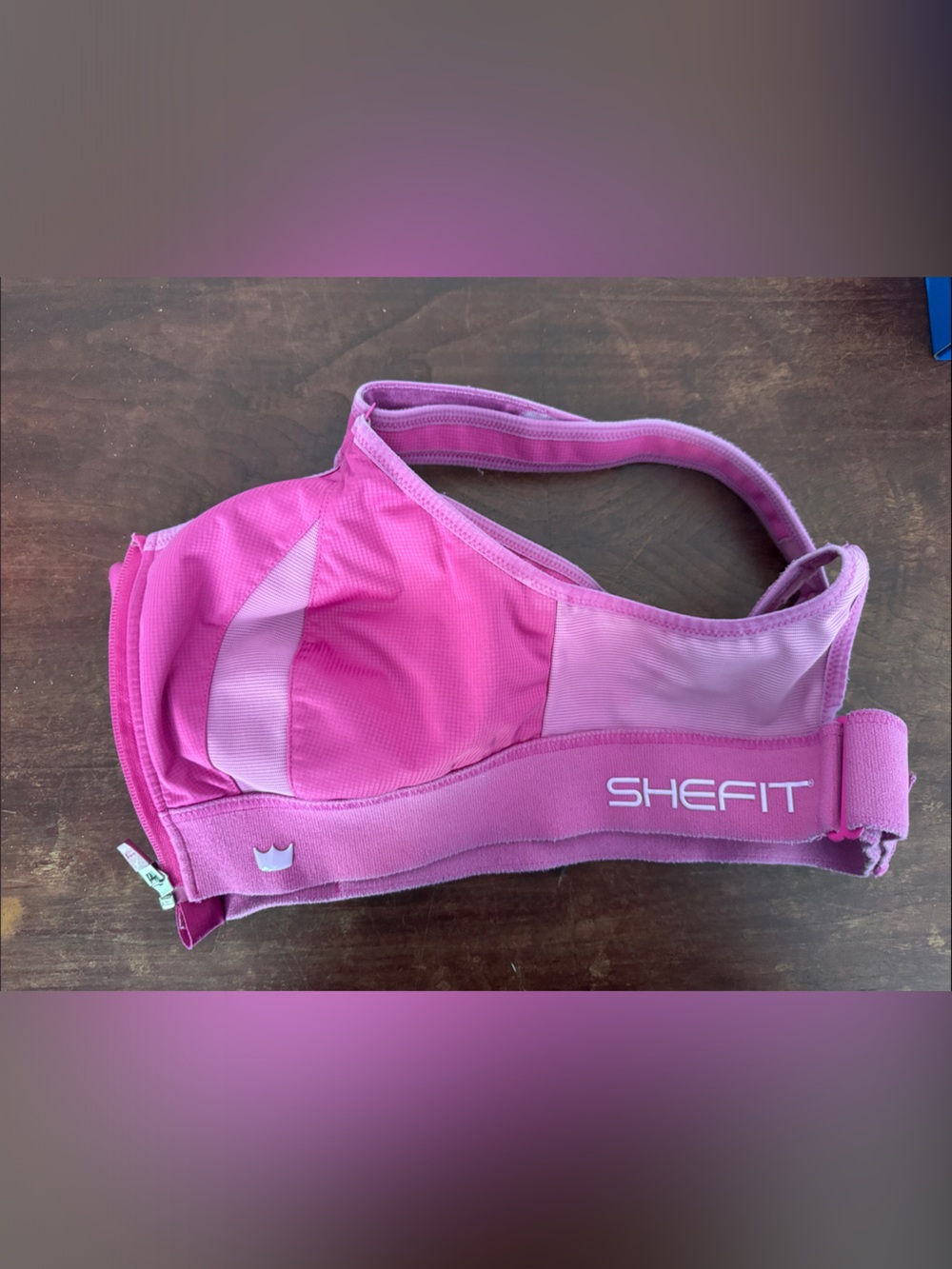 SHEFIT Two-Tone Pink Adjustable High-Support Sports Bra